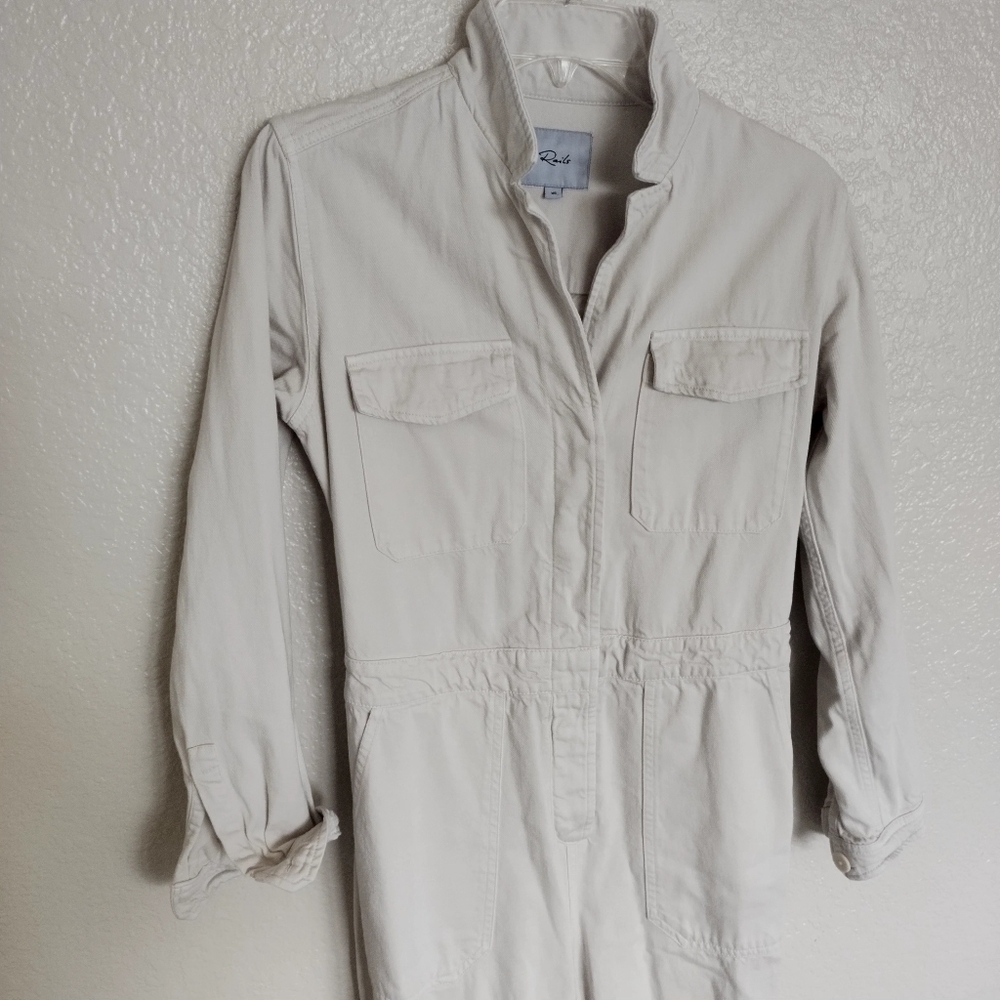 Rails Dixon Utility Jumpsuit In Cream Sz Xs - image 3